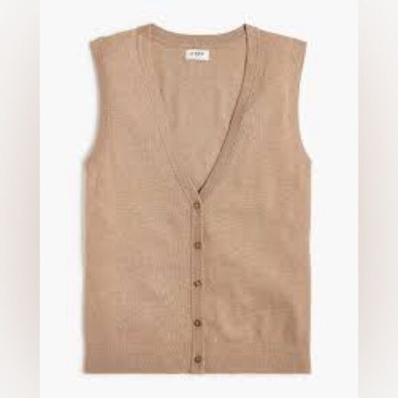 J.Crew Button-front sweater-vest tan size XL NWT in packaging - Picture 1 of 4